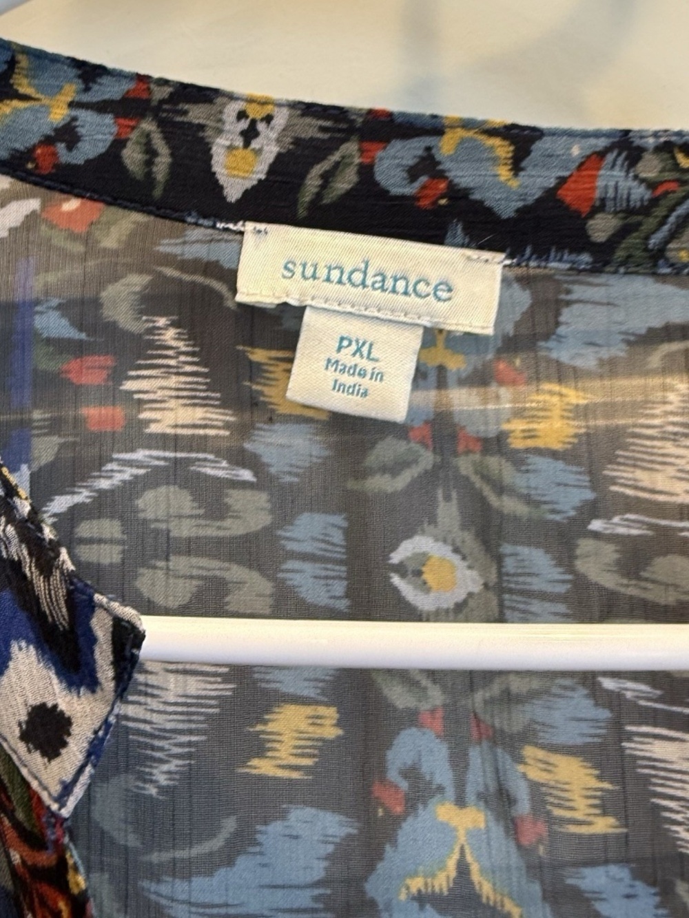 Sundance Trephina Sheer Patchwork Dress Crochet Trim Boho Petite XL - Picture 3 of 11